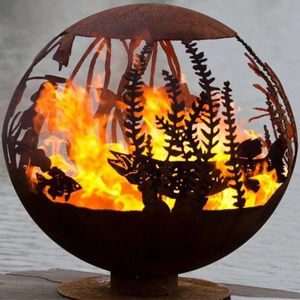 Globe Wood Burning Patio Backyard Firepit