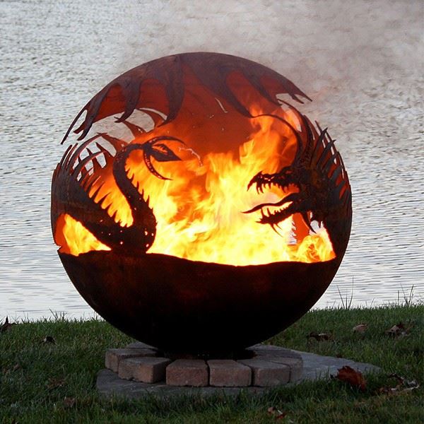 Globe Wood Burning Patio Backyard Firepit