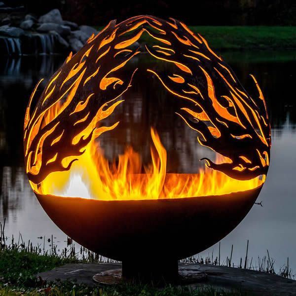 Globe Wood Burning Patio Backyard Firepit