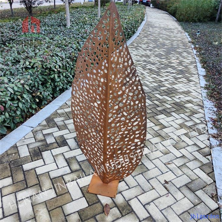 Lawn Life Art Corten Steel Leaf Skulptur