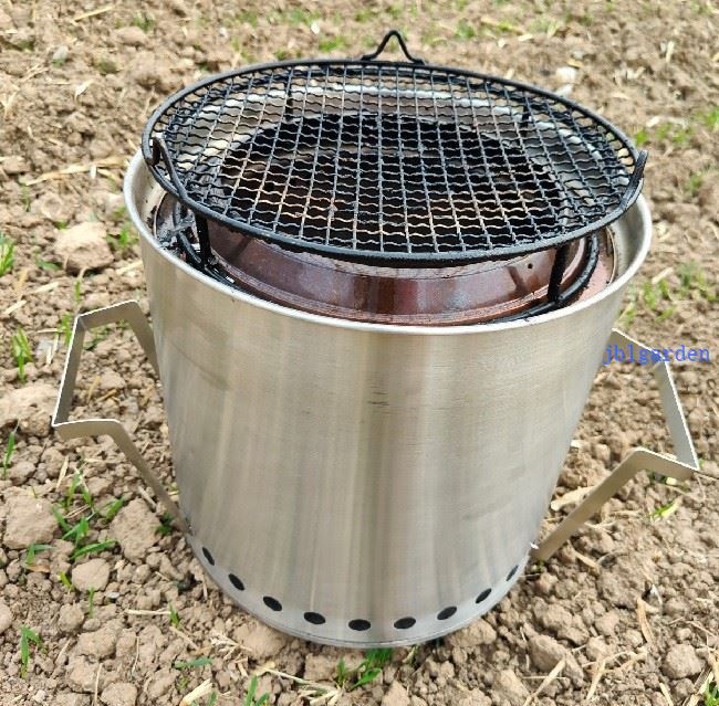 Smokeless Fire Pit SOLO Stainless Steel Stove With Grill