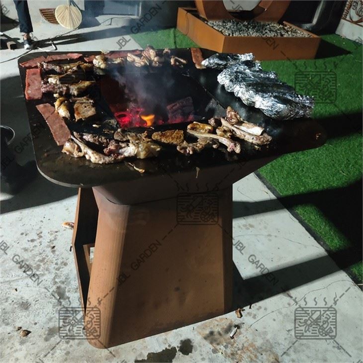Corten Steel Camping Fire Pit Grill Bbq