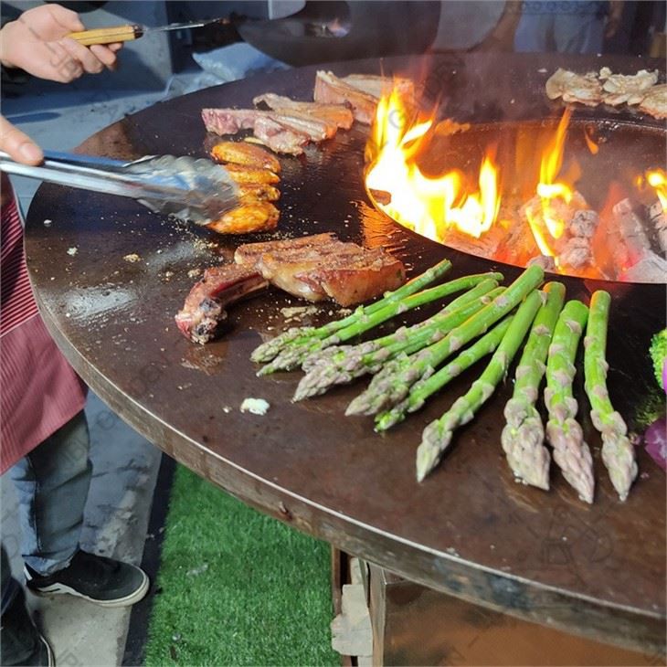 Round Fire Pit With Grill
