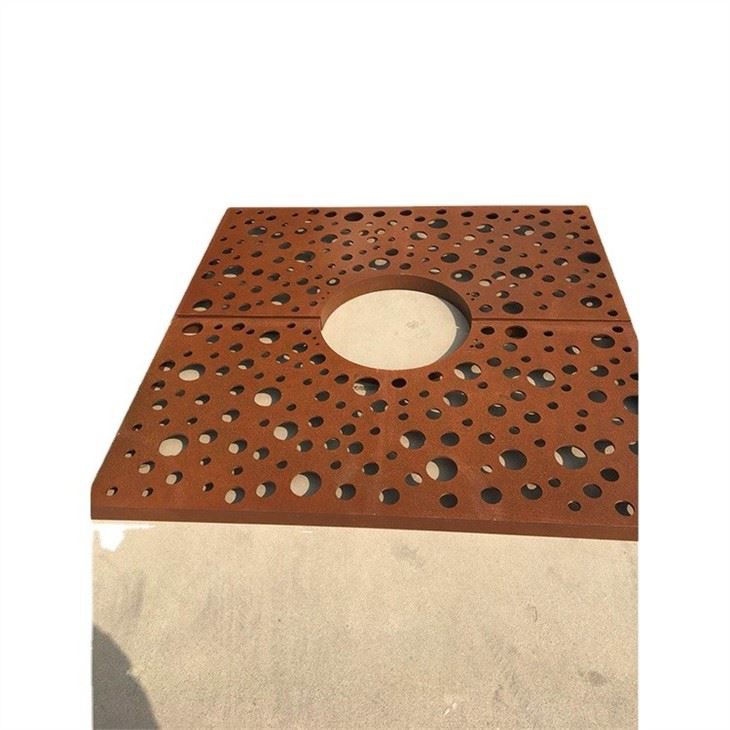 Rustet metal corten stål trærist