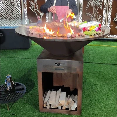 Corten stål kogeplade Grill Fire Pit Udendørs Patio Stål BBQ Fire Pit Grill Bord