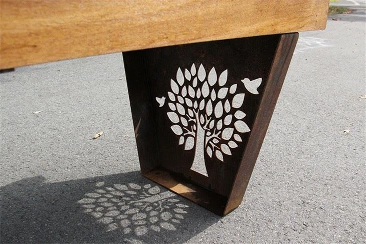 Corten Steel Bench Leg