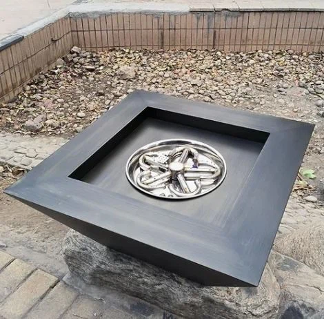 Black Fire Pit With Waterfall