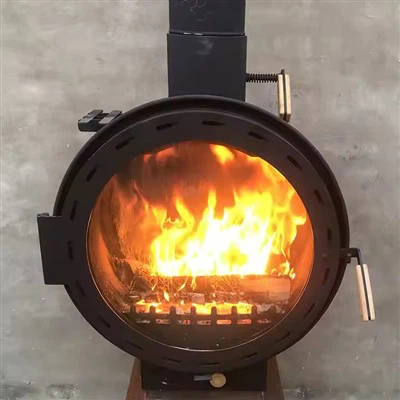 Sort hængende rund pejs