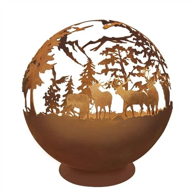 Corten Firepit Sphere